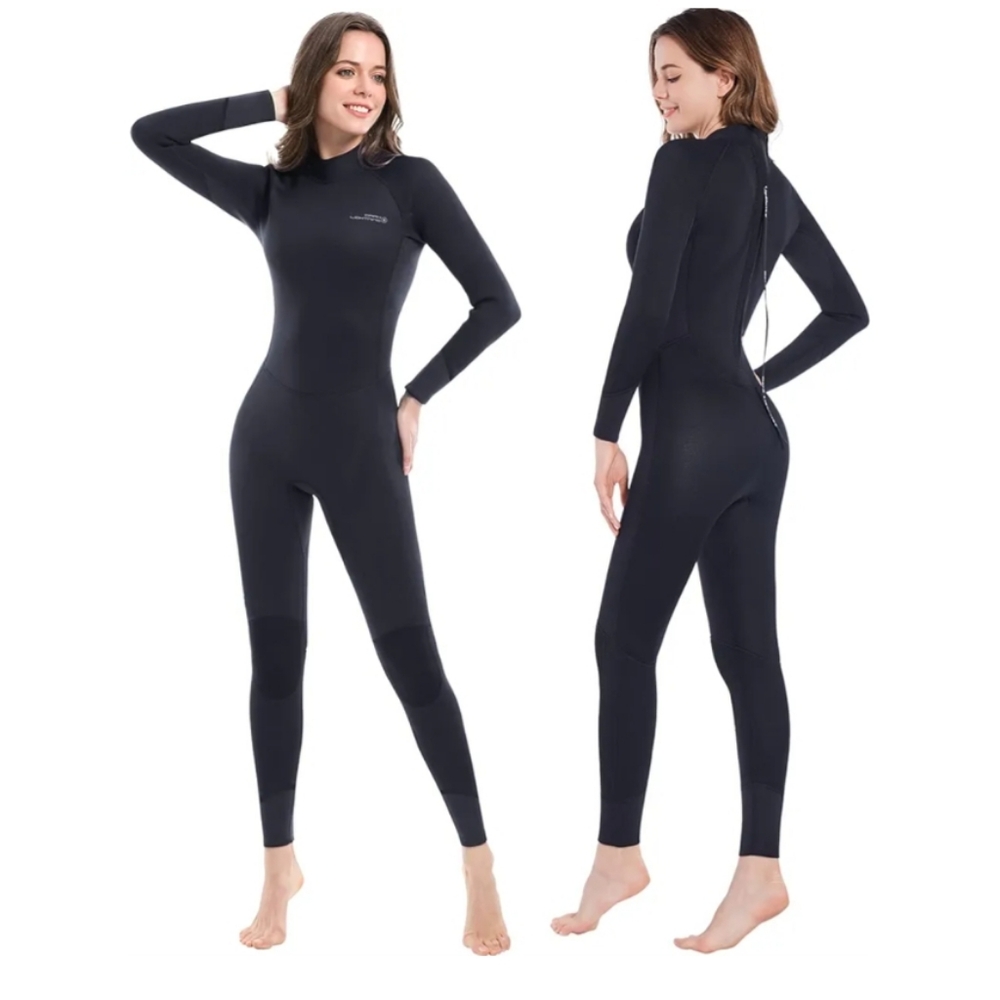 Dark Lightning Full-length Wetsuit for Water Sports - black